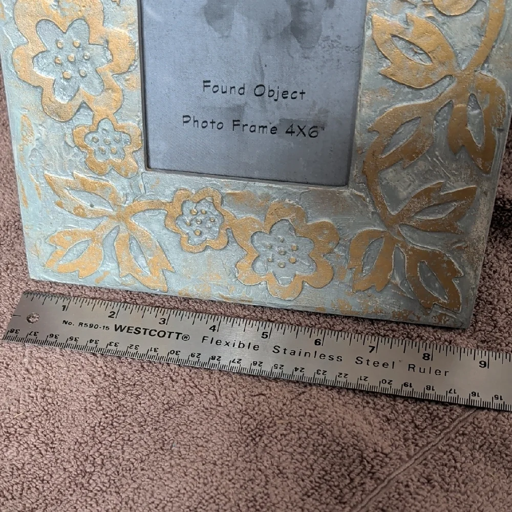 Burnes Of Boston Gold Floral Photo Frame 4x6 Vintage 2000